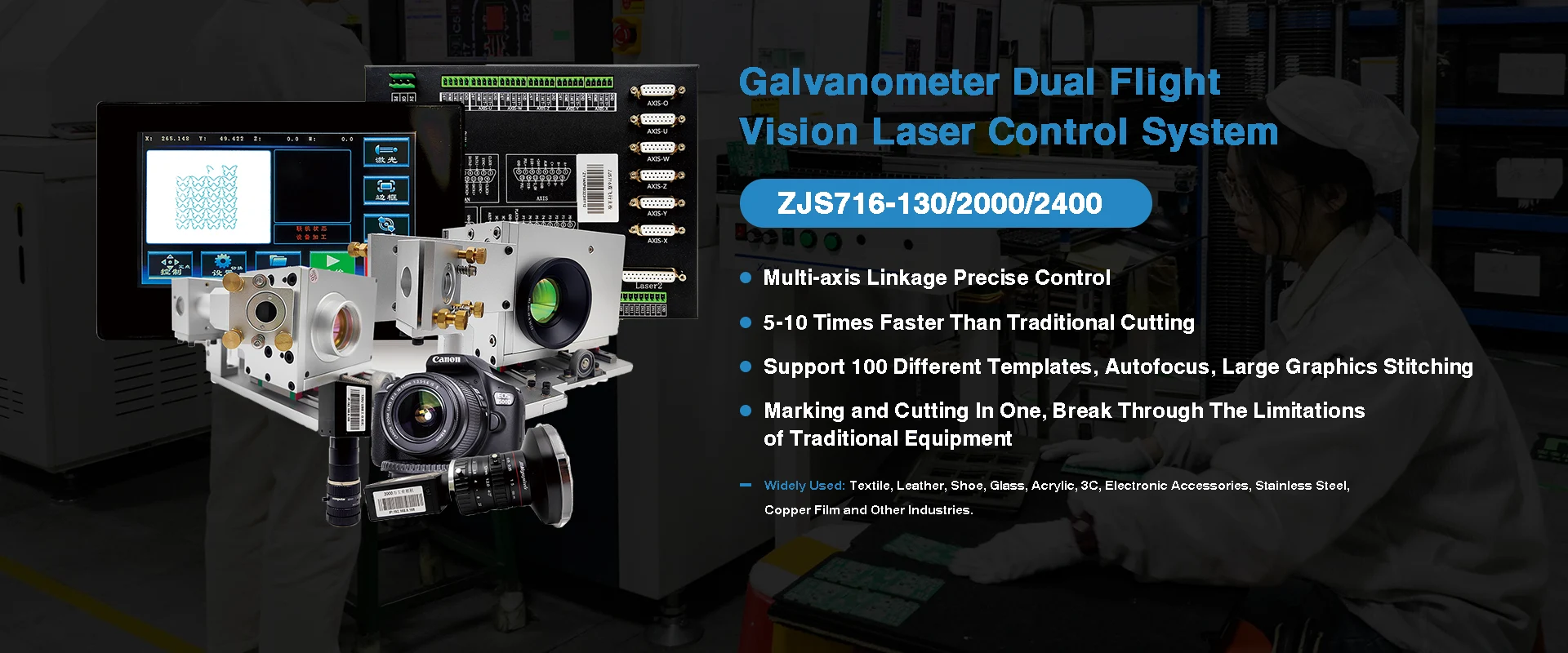 Kina galvanometer dobbelt flygesyn laserkontrollsystem